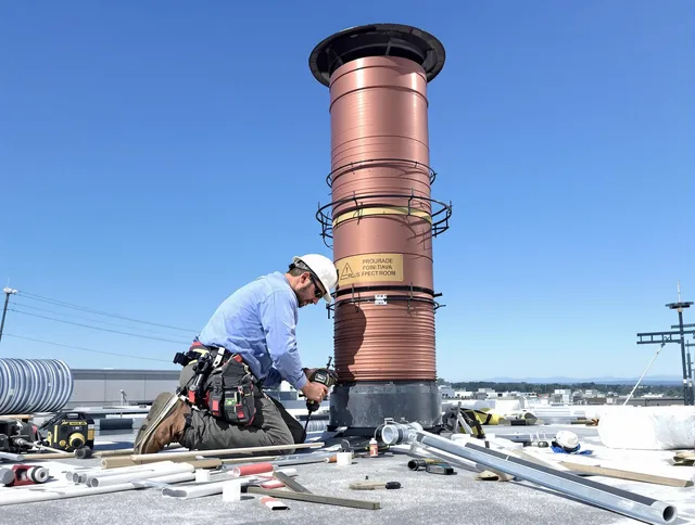 Installed chimney liner by Hopkinton Chimney Sweep in Hopkinton, MA