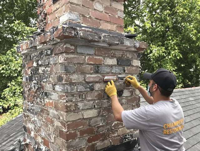 In-progress chimney restoration by Hopkinton Chimney Sweep in Hopkinton, MA